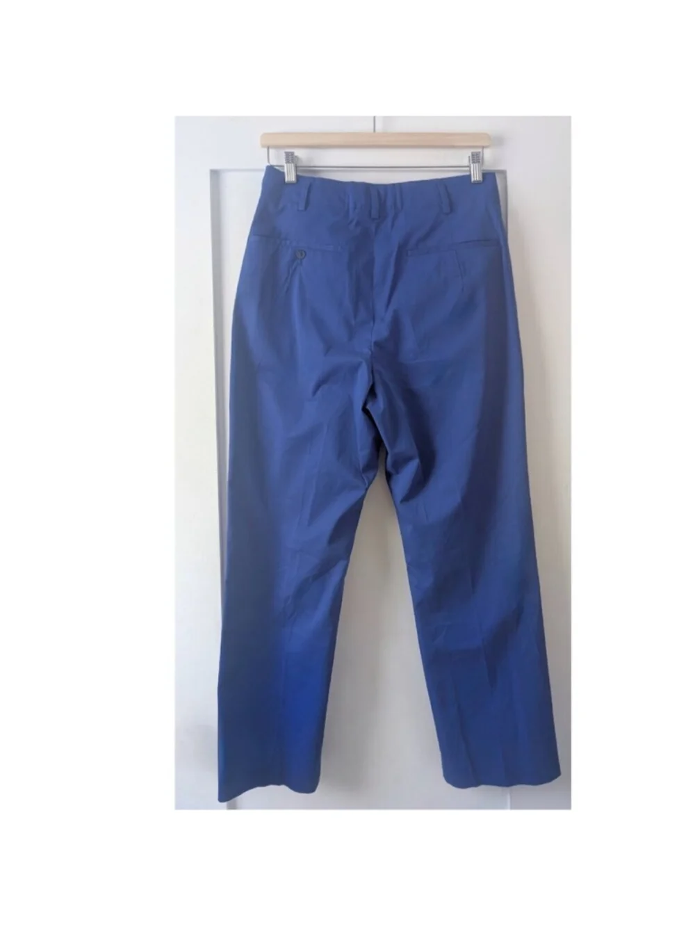 NWT Paul Smith | Cotton Pleated Ankle-Length Trousers in Cobalt Blue